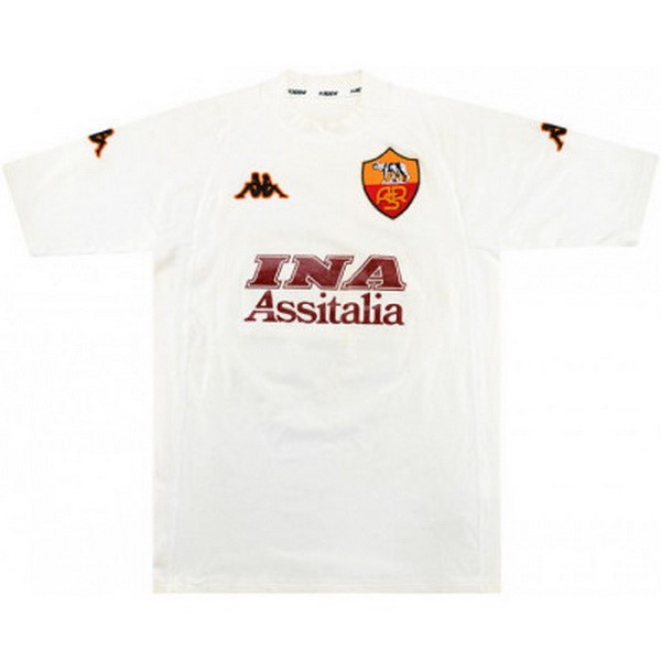 Tailandia Camiseta As Roma 2ª Kit Retro 2000 2001 Blanco
